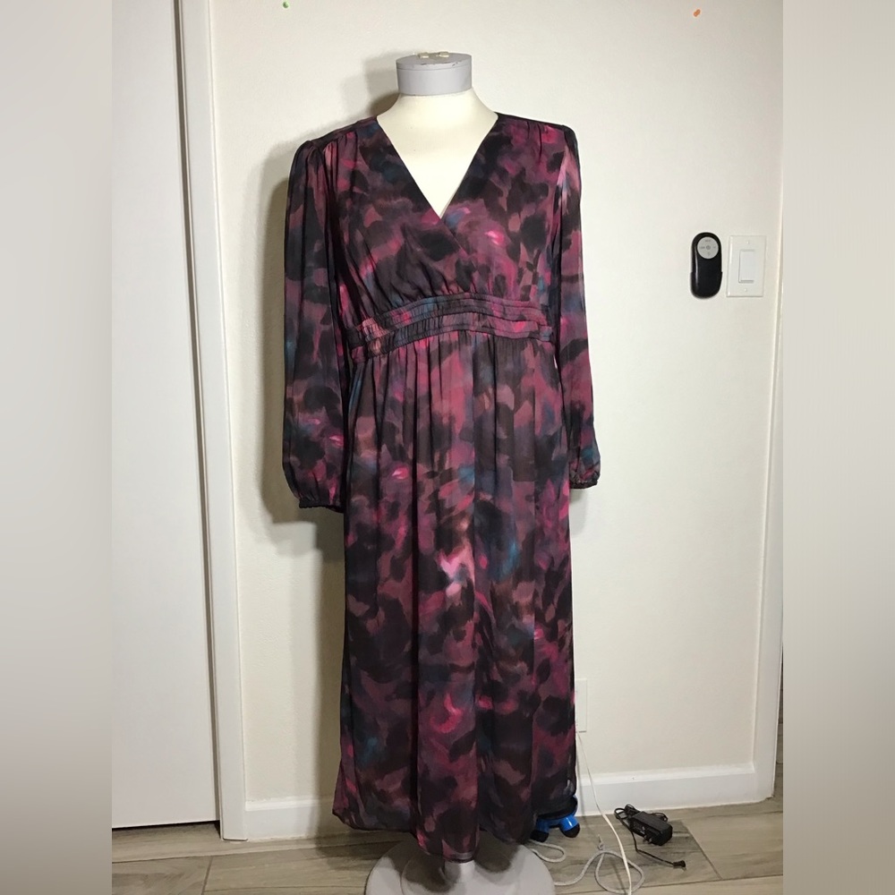 SOFÍA JEANS BY SOFÍA VERGARA WOMENS MULTICOLOR MAXI DRESS ELASTIC EMPIRE Sz 2X.
